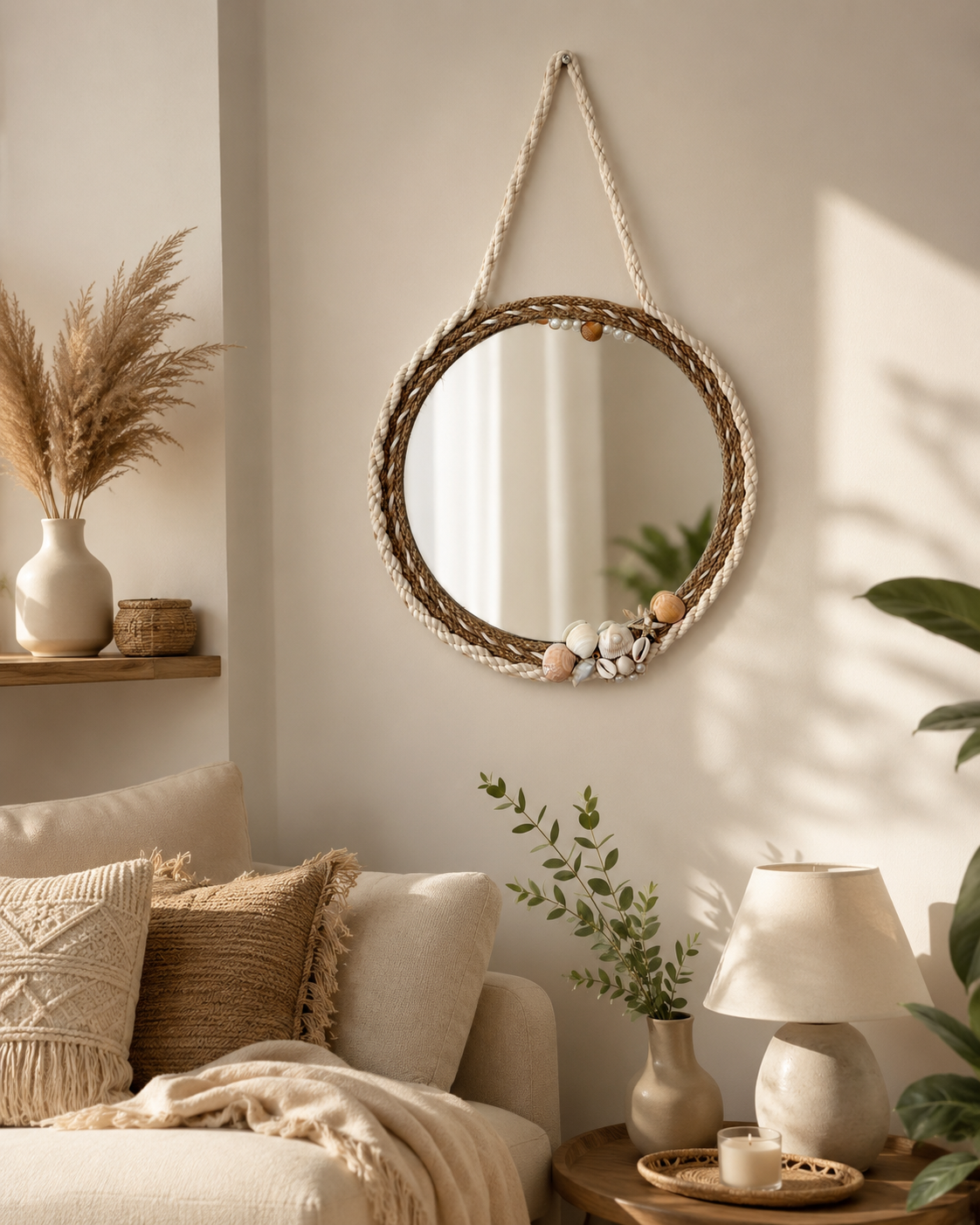 Seashell Boho Mirror 30cm